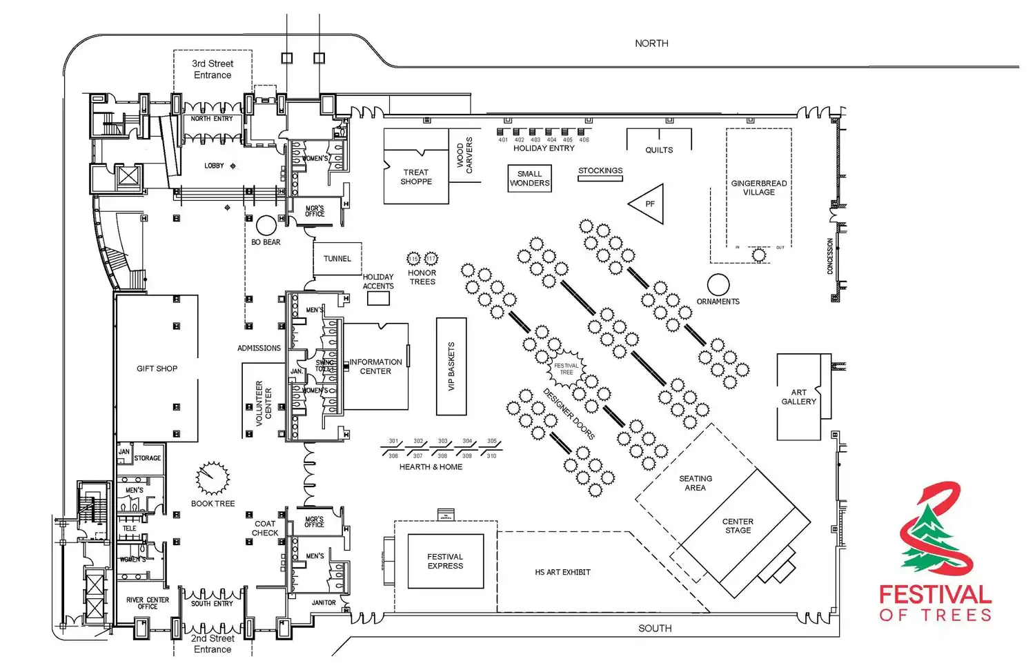 Detailed floor plan of The Cultural Trust venue for events and exhibitions.