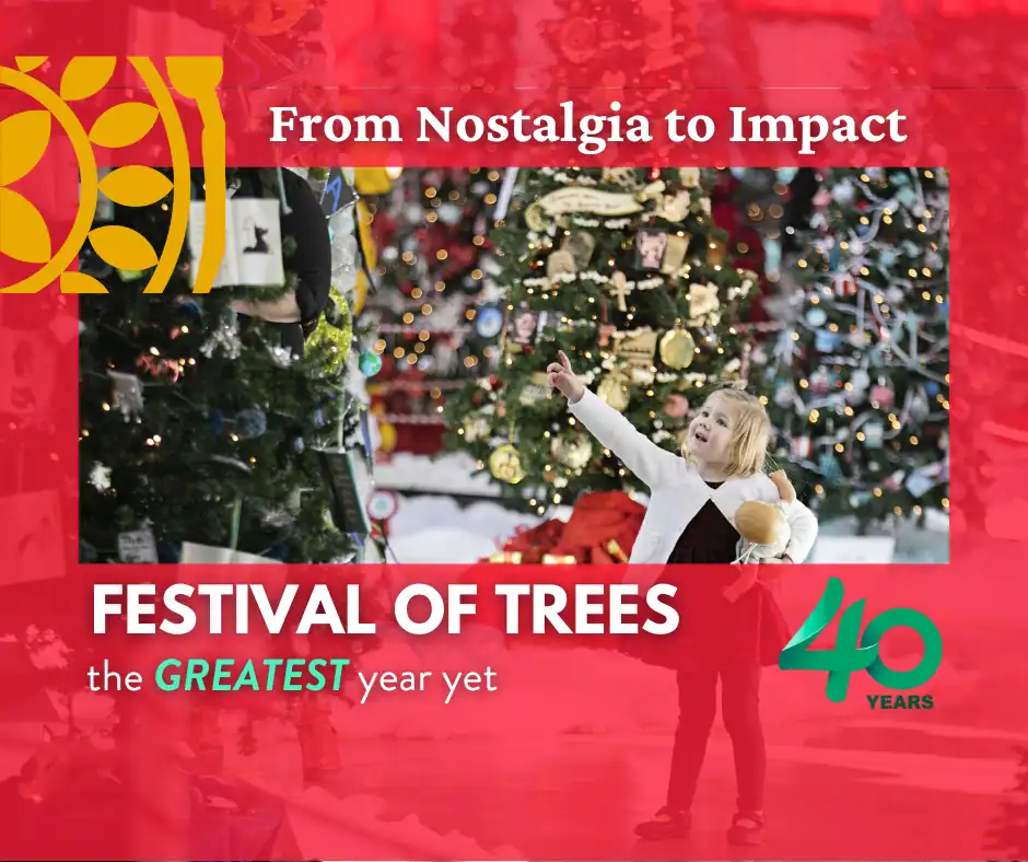 Christmas festival with decorated trees and children at The Cultural Trust event.