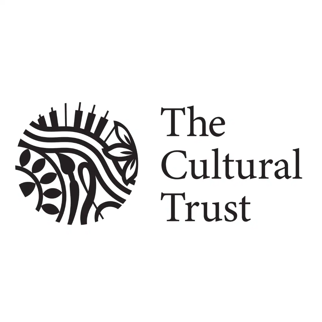 Logo of The Cultural Trust featuring a stylized black and white tribal design.