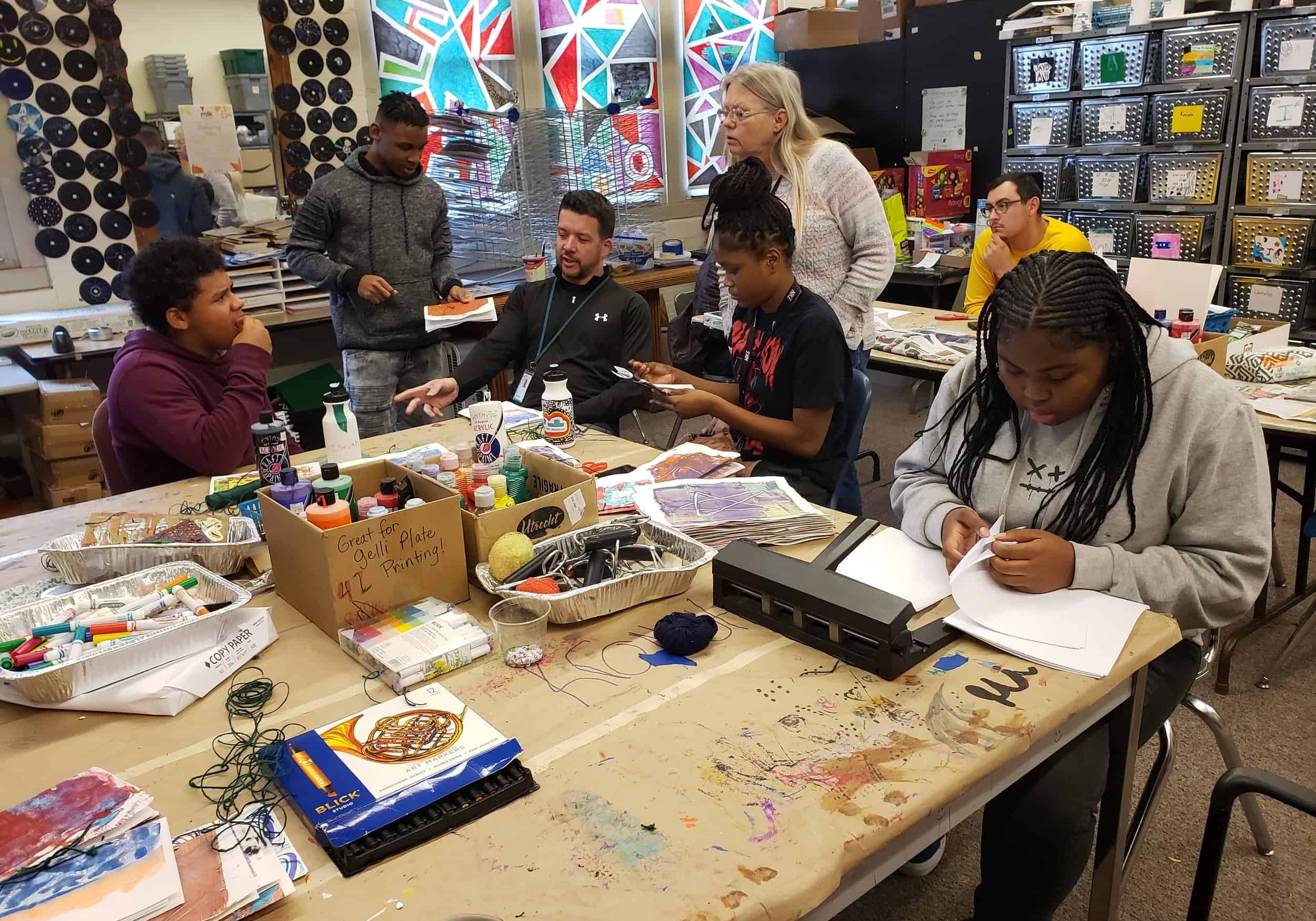 Community art workshop at The Cultural Trust fostering creativity and collaboration.